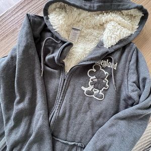 Disneyland Grey + white fur zip up jacket